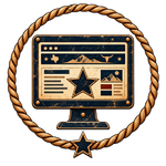 Web design service icon, rope and star motif